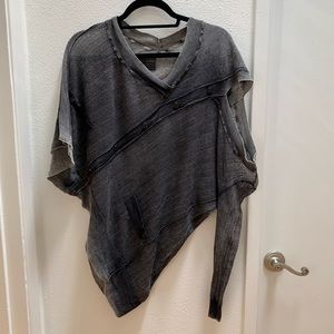 All Saints asymmetrical pointelle knit top